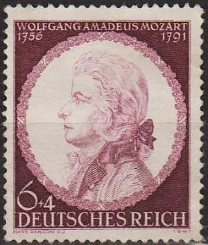 1941 - Рейх - 150 років смерті Моцарта Mi.810 (*) Ціна