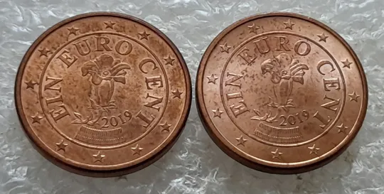 (6891) 1 євроцент 2019 Австрія - 2 монети одним лотом (1 евроцент Австрия) Ціна