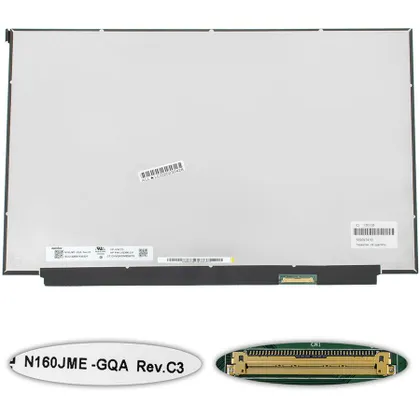 фото, Матриця 16.0" N160JME-GQA (1920 * 1200, 40pin (eDP, IPS, 480Hz, 300cd/m2, 100% DCI-P3), LED, SLIM (без додаткової панелі), матова,