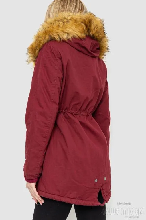 Парка женская зимняя, цвет бордовый, 244R6912 Продаж