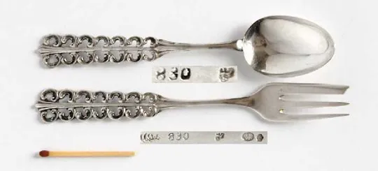 Виделочка і ложечка №3 срібло 800 проба 1910-ті рр. Norway З аукціону