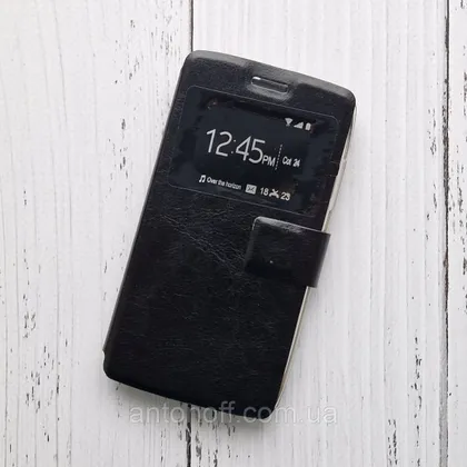 фото, Чохол-книжка Lenovo A2010 для телефона (з віконцем) Чорний