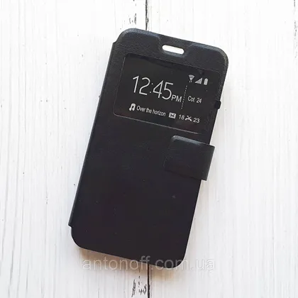 фото, Чохол-книжка Xiaomi Redmi 2 для телефона (з віконцем) Чорний