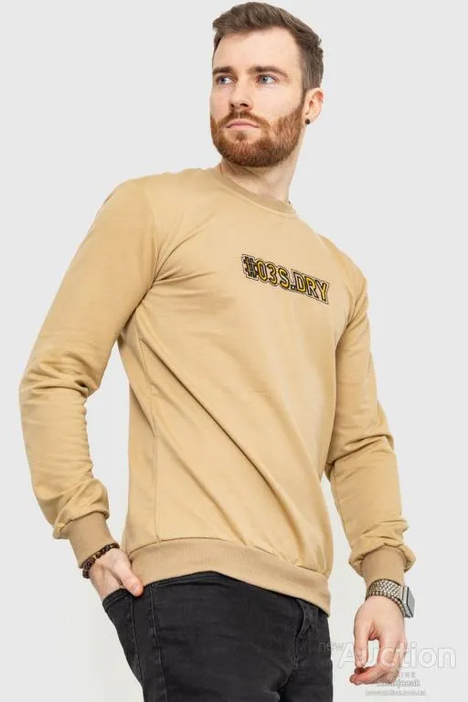 Свитшот мужской с принтом, цвет бежевый, 208R0206 З аукціону