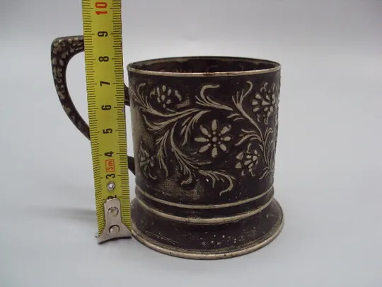 Подстаканник МПС Артель мосювелир мельхиор узор цветы высота 7,6 см, диаметр 6,8 см №15453А З аукціону