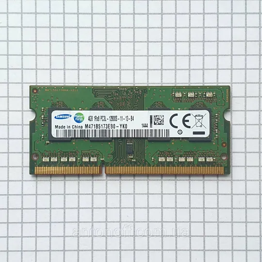 Модуль пам&#039;яті Samsung 4GB 1Rx8 PC3L-12800S (DDR3L) M471B5173EB0-YK0 для ноутбука Ціна