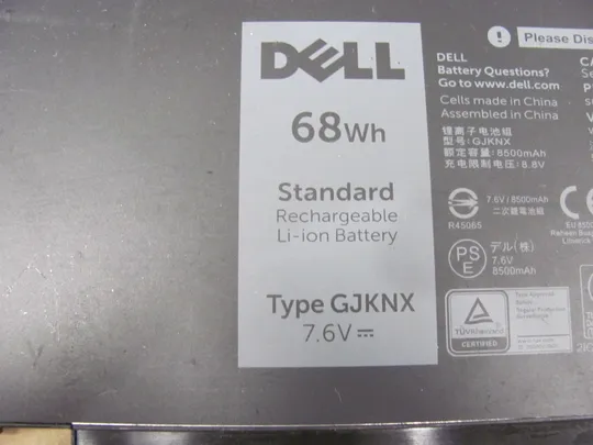 акб оригінал Акумуляторна батарея живлення Оригінальна батарея battery GJKNX 7.6V 68WH для Dell Latitude E5580 E5480 E5280 M3520 M3530 5280 5290 5480 5490 5491 5495 5580 5590 5591 Precision 3520 3530 7520 З аукціону