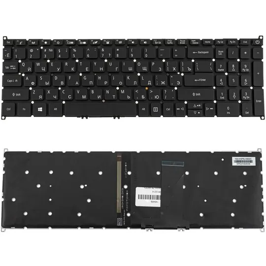 Клавиатура для ноутбука ACER (AS: A317-53) rus, black, без фрейма, подсветка клавиш Ціна