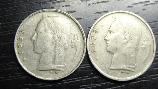 Купити 1 франк Бельгія 1958 (два різновиди)
