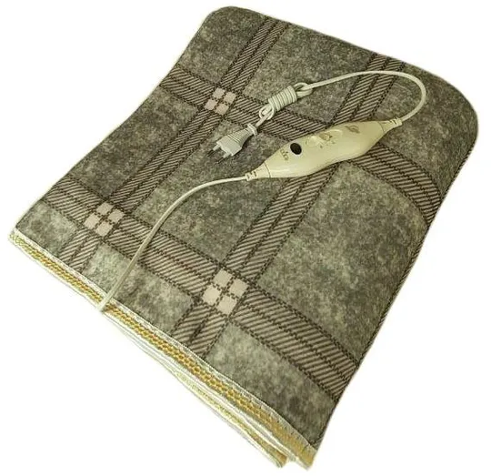 Купити Электропростынь Electric Blanket 7417 150х120 см, серый клетчатый
