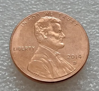 фото, (8125 ря) 1 цент 2014 D США