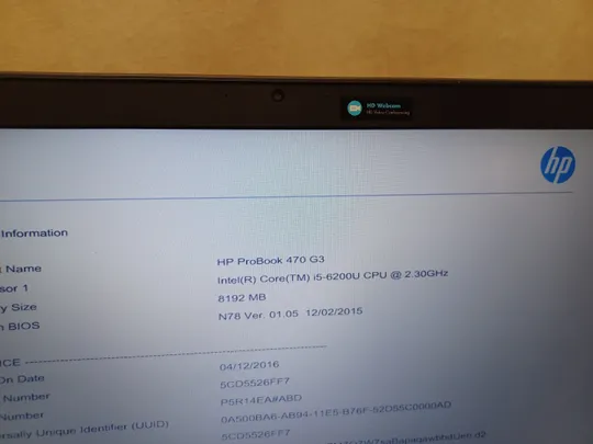 0752 HP PROBOOK 470 G3 core I5-6200U  НІМЕЧЧИНА З аукціону
