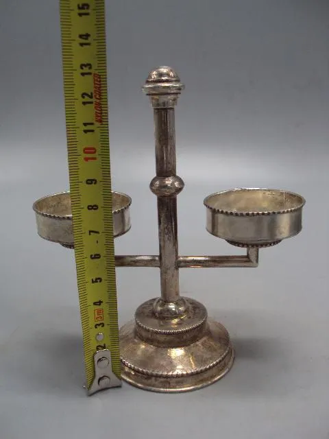 Солонка спецовник серебро 925 проба вес 80,45 г высота 13 см, длина 11,4 см, диаметр 4,1 см №13967 З аукціону