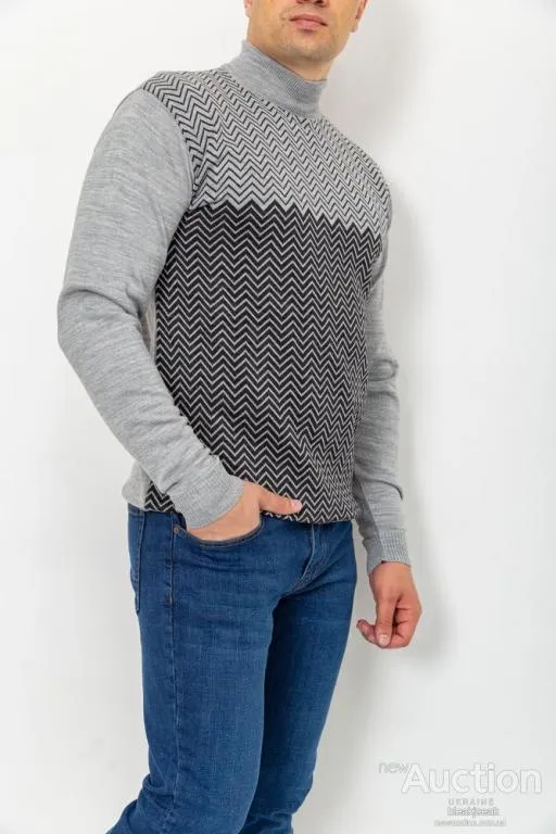 Свитер мужской, цвет серо-черный, 161R874 З аукціону