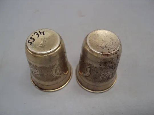 Купити Рюмка стопка цветы В.П. 1884 серебро 84 проба позолота рюмки стопки вес 46,56 г лот 2 шт №239