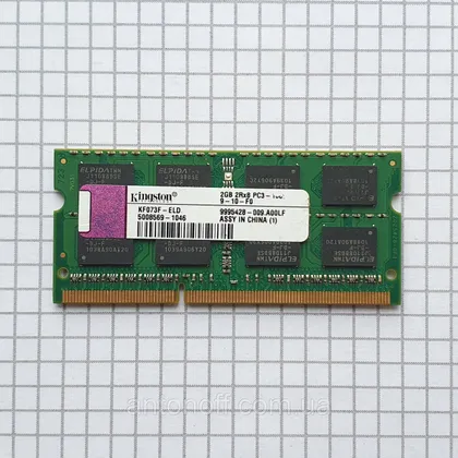 фото, Модуль пам'яті Kingston 2GB 2Rx8 PC3-10600S (DDR3) KF073F-ELD 9995428-009.A00LF 1333MHz для ноутбука оригінал