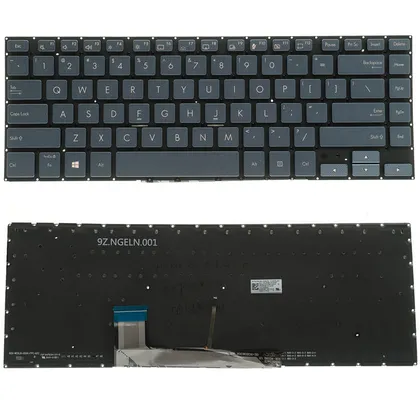 фото, Клавіатура для ноутбука ASUS (W700 series) eng, black, без фрейма, підсвічування клавіш