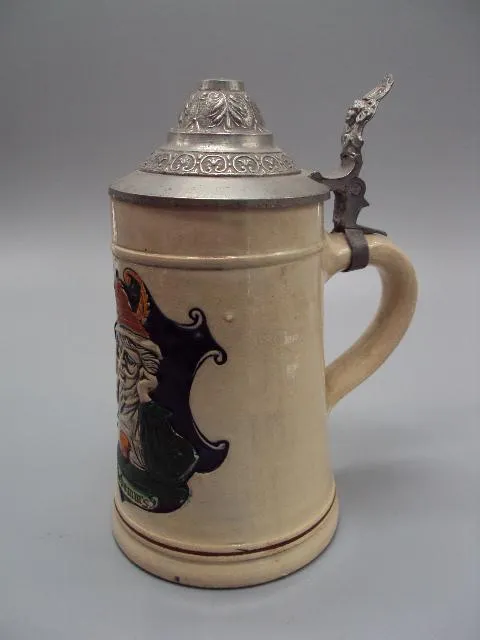 Пивной бокал с крышкой керамика Германия кружка пивная wehl hekemm's 0,5 л высота 17,5 см (№838) З аукціону