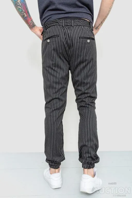 Брюки мужские в полоску, цвет серо-черный, 157R2004 Продаж