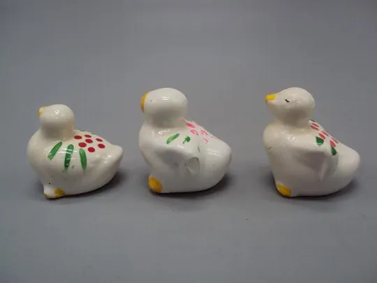 Фигура керамика миниатюра утка уточка Европа уточки высота 2,8 см и 3,1 см утки лот 3 шт №11014 Продаж
