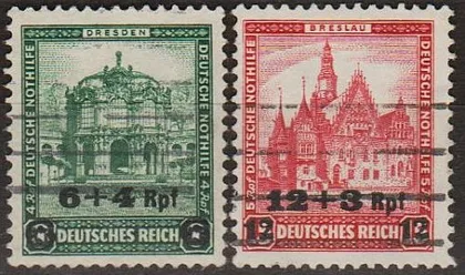 фото, 1932 - Німеччина - Зимова допомога - Архітектура Mi.463-64 Надруки - ПОВНА серія _28,0 €