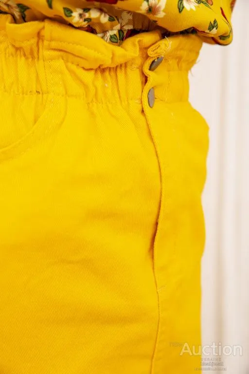 Джинсовая мини-юбка, темно-желтого цвета, 164R2023 Де купити