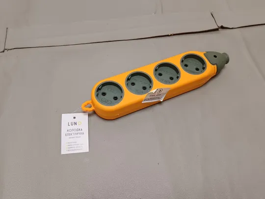 0604C  Колодка 4+4 гнізда двостороння помаранчева без заземлення Ціна