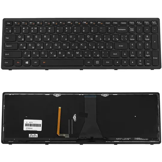 Купити Клавіатура для ноутбука LENOVO (Flex 15, Flex 15D, G500s, G505s, S510p) rus, black, black frame, підсвічування клавіш