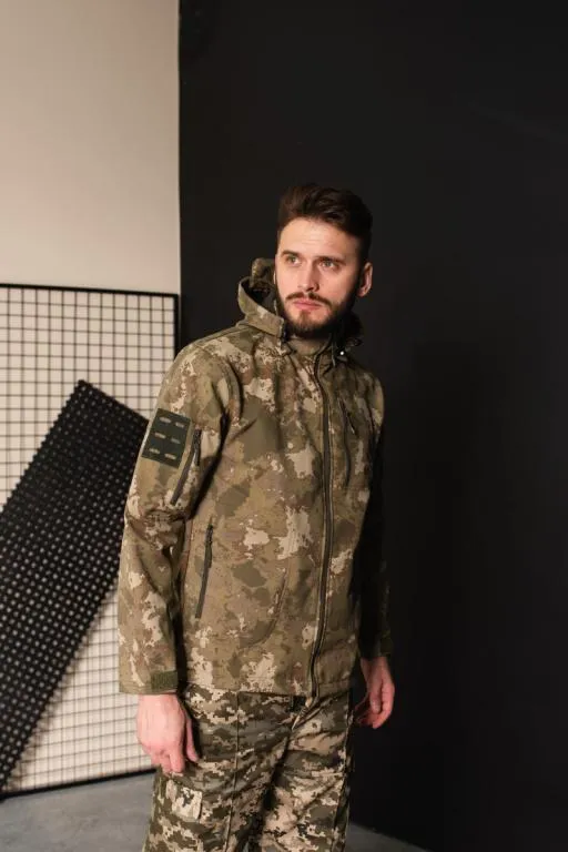 Куртка мужская тактическая Мультикам Accord Турция Софтшел Soft-Shell ВСУ (ЗСУ) 8718 XXL хаки Продаж