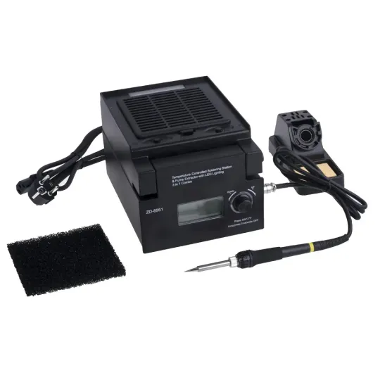 Паяльна станція з димопоглиначем, підсвічуванням і тримачем для паяльника ( ZD8951  ) Ціна