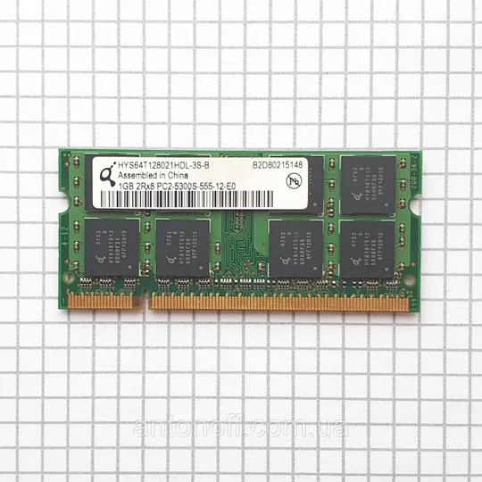 Модуль пам&#039;яті Qimonda 1GB 2Rx8 PC2-5300S (DDR2) HYS64T128021HDL-3S-B для ноутбука Ціна