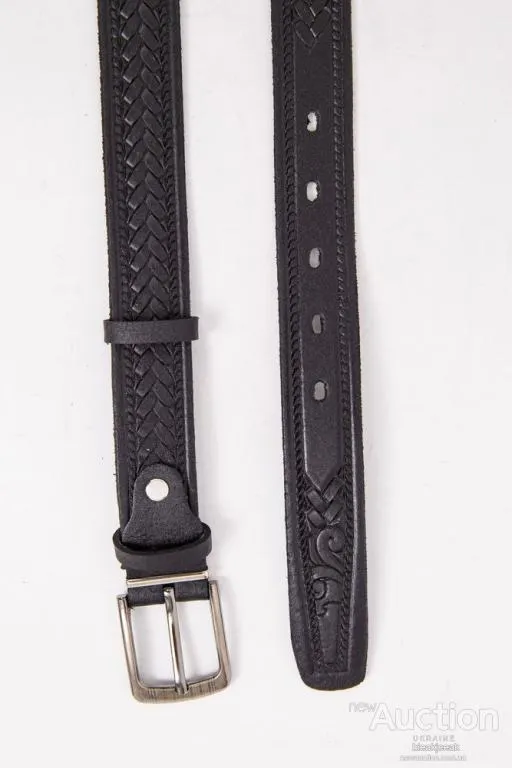 Мужской ремень, из эко-кожи черного цвета, 196R30S1W20 З аукціону