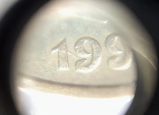 Купити (2919) 50 копійок 1992 1БАм розкол в році випуску на аверсі (50 копеек 1992 1БАм брак) царапина штемпеля