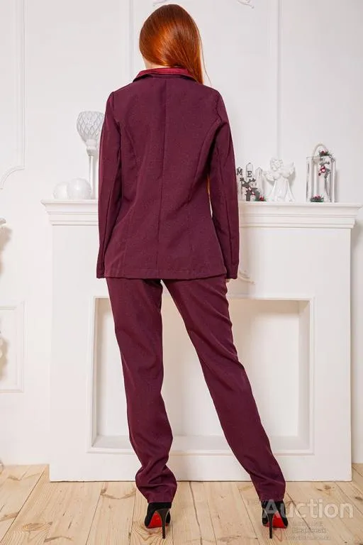 Женский костюм брюки + пиджак, вишневого цвета, 104R1285 З аукціону
