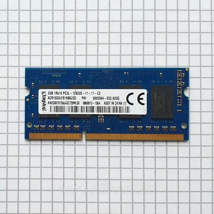 фото, Модуль пам'яті Kingston 2GB 1Rx16 PC3L-12800S (DDR3L) ACR16D3LFS1KBG/2G 9995594-E03.A00G для ноутбука оригінал