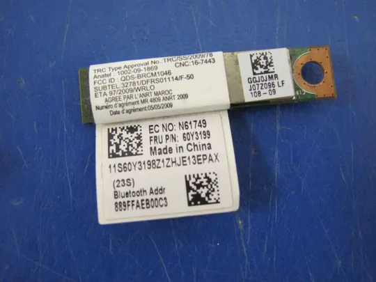 №236-10 модуль Bluetooth 60Y3199 60Y3213 для LENOVO T510 SL410 SL510 Tablet X201 T400 W700 оригінал З аукціону