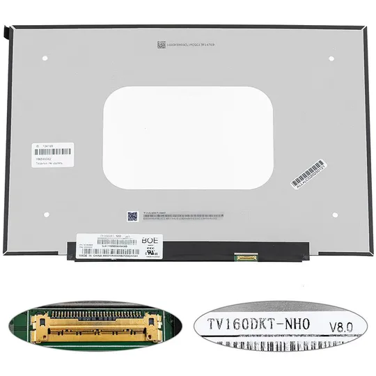 Матриця 16.0" TV160DKT-NH0 (2520*1680, 40pin(eDP, IPS), LED, SLIM(без планок та вушок), матова, роз'єм праворуч внизу) для Ціна