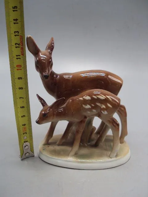 Купити Фигура фарфор Липпельсдорф ГДР VEB Porzellanfiguren Lippelsdorf олени олениха олененок 12,8см №13985