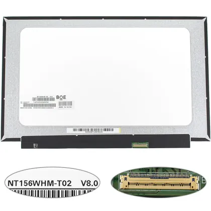 фото, Матриця 15.6" NT156WHM-T02 touch (1366 * 768, 40pin (eDP), LED, SLIM (без планок і вушок), матова, роз'єм справа внизу) для