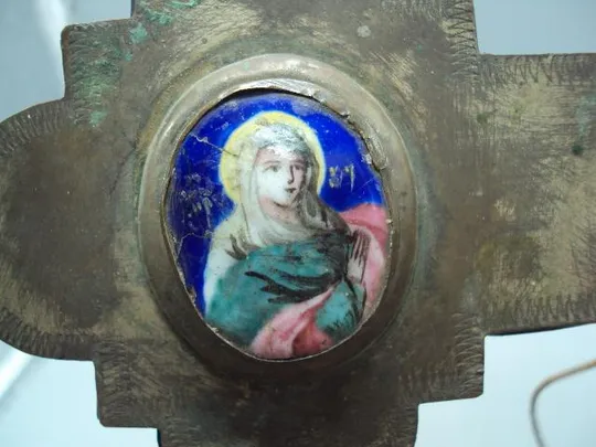 Крест распятие эмаль металл высота 40,5 см, ширина 27 см толщина 2-2,8 см №13894 З аукціону