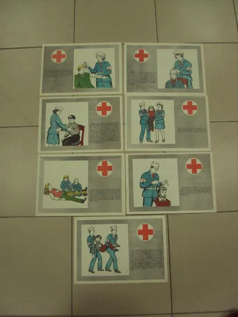 плакат красный крест лот 7 шт  №9621 Ціна