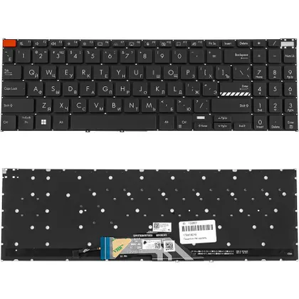 фото, Клавіатура для ноутбука ASUS (K3502 series) rus, black, без фрейму, підсвічування клавіш (Red Esc)