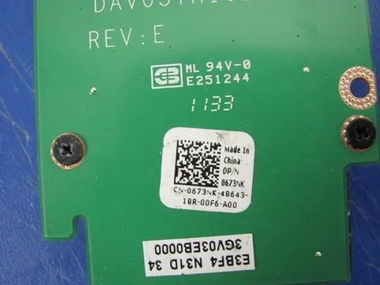 номер0009-14 Додаткова плата 0673NK DAV03TH16E1 для DELL VOSTRO 3750 Express Card Reader плата кардридер оригінал Продаж