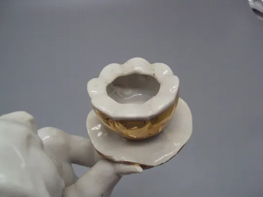 Подсвечник фигура фарфор Германия Metzler with ortloff 1940 мальчик путти ребенок 14,5 см №15457 Недорого