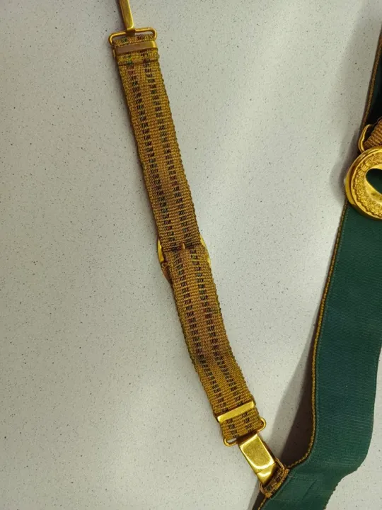 Ремень парадный, генеральский, с подвесами для сабли, кортика , металлизированный , прошит золотой ниткой Характеристики