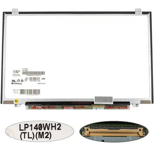 Матриця 14.0&quot; LP140WH2-TLM2 (1366*768, 40pin, LED, SLIM (вертикальні вушка), глянець, роз&#039;єм праворуч внизу) для ноутбука (renew) Ціна