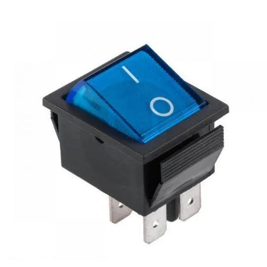 Перемикач клавішний з підсвічуванням IRS-201-1A (ON-OFF) , 4pin, 15A, 220V, синій Ціна