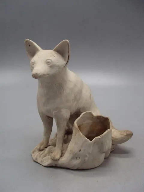 Карандашница фарфор Городница фигура лиса подставка для ручек лисичка 13,7 см под реставрацию №1306 Ціна