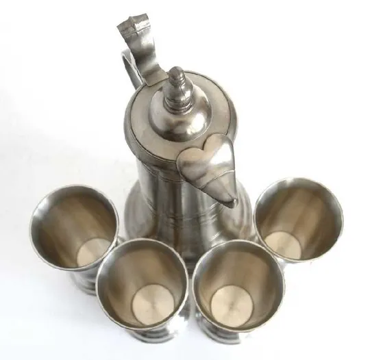 Антикварні олов'яні глечик і 4 келихи, Germany Продаж