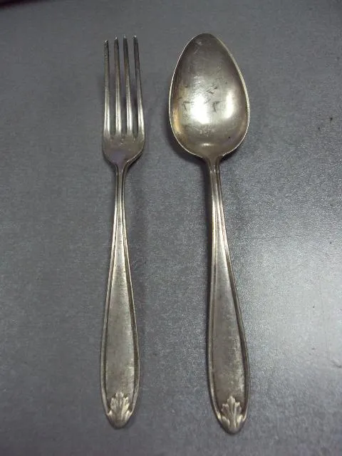 Ложка и вилка клеймо WMF 90 посеребрение лот 2 шт №10167 Ціна